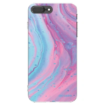 Picasee silikonska prozirna maskica za Apple iPhone 8 Plus - Pink liquid