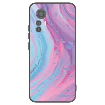 Picasee crna silikonska maskica za Xiaomi 12 Lite - Pink liquid