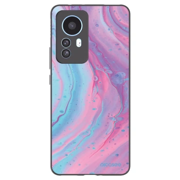 Picasee crna silikonska maskica za Xiaomi 12T Pro - Pink liquid