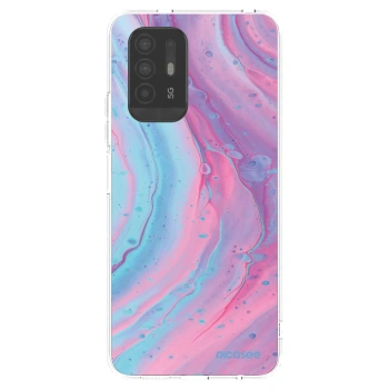 Picasee silikonska prozirna maskica za OPPO A94 5G - Pink liquid