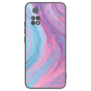 Picasee crna silikonska maskica za Xiaomi Poco M4 Pro - Pink liquid