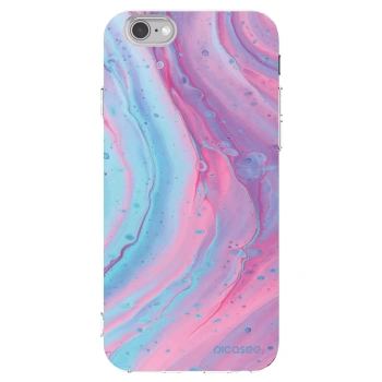Picasee silikonska prozirna maskica za Apple iPhone 6/6S - Pink liquid