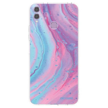 Picasee silikonska prozirna maskica za Honor 8X - Pink liquid