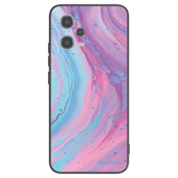Picasee crna silikonska maskica za Xiaomi Redmi Note 12 5G - Pink liquid