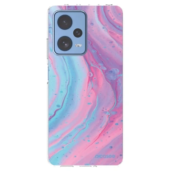 Picasee silikonska prozirna maskica za Xiaomi Redmi Note 12 Pro 5G - Pink liquid