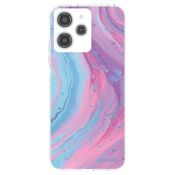 Picasee silikonska prozirna maskica za Xiaomi Redmi 12 4G - Pink liquid