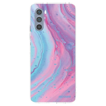 Picasee silikonska prozirna maskica za Motorola Moto G62 - Pink liquid
