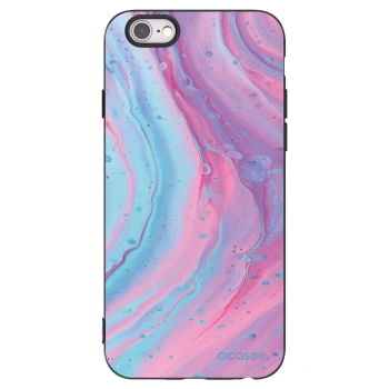 Picasee crna silikonska maskica za Apple iPhone 6/6S - Pink liquid