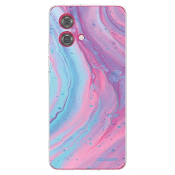 Picasee silikonska prozirna maskica za Motorola Moto G84 5G - Pink liquid
