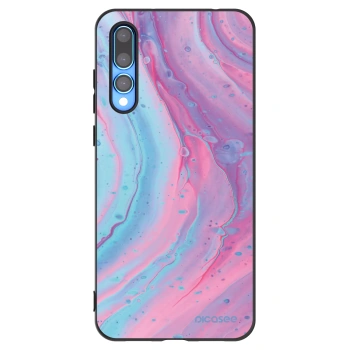 Picasee crna silikonska maskica za Huawei P20 Pro - Pink liquid