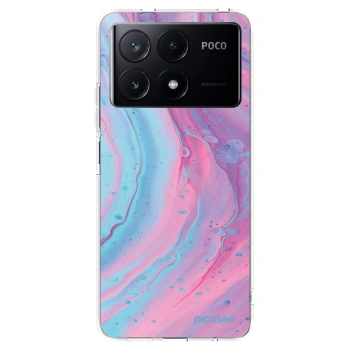 Picasee silikonska prozirna maskica za Xiaomi Poco X6 Pro - Pink liquid