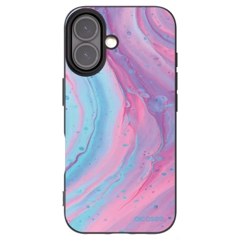 Picasee crna silikonska maskica za Apple iPhone 16 - Pink liquid
