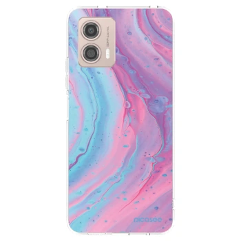 Picasee silikonska prozirna maskica za Motorola Moto G53 5G - Pink liquid
