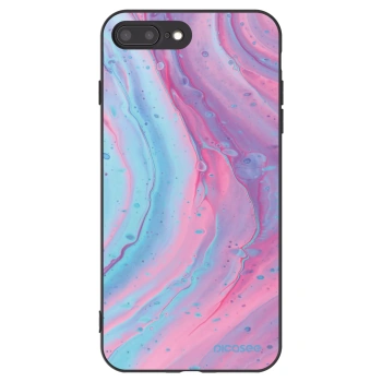 Picasee crna silikonska maskica za Apple iPhone 7 Plus - Pink liquid