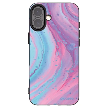Picasee crna silikonska maskica za Apple iPhone 16 Plus - Pink liquid