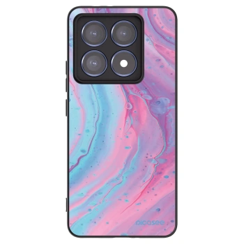 Picasee crna silikonska maskica za Xiaomi 14T Pro - Pink liquid