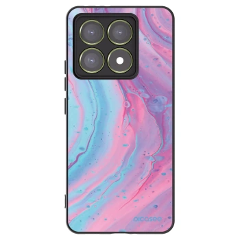 Picasee crna silikonska maskica za Xiaomi 14T - Pink liquid