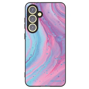 Picasee crna silikonska maskica za Samsung Galaxy S24 FE S721B - Pink liquid