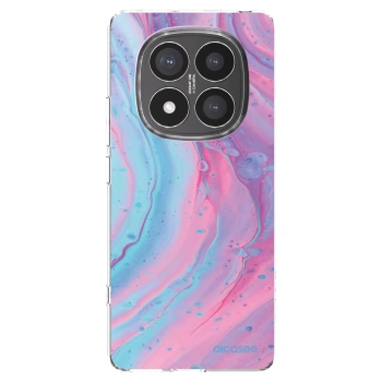 Picasee silikonska prozirna maskica za Xiaomi Redmi Note 14 Pro+ 5G - Pink liquid
