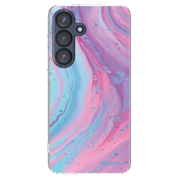 Picasee silikonska prozirna maskica za Samsung Galaxy S25 5G - Pink liquid