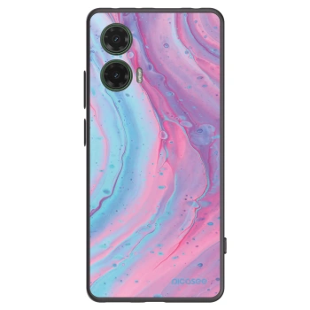 Picasee crna silikonska maskica za Motorola Moto G35 5G - Pink liquid