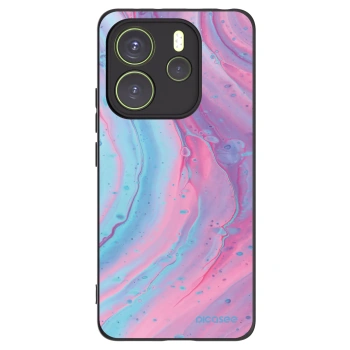 Picasee crna silikonska maskica za Xiaomi Redmi Note 14 4G - Pink liquid