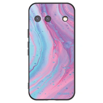 Picasee crna silikonska maskica za Google Pixel 9 - Pink liquid