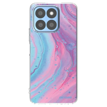 Picasee silikonska prozirna maskica za Honor X8c - Pink liquid