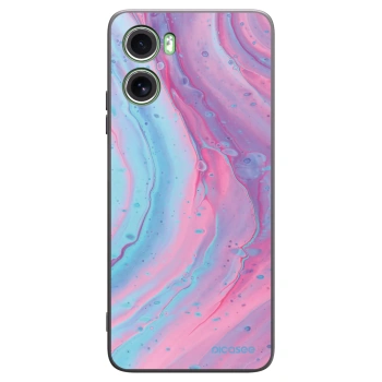 Picasee crna silikonska maskica za Motorola Moto G06 - Pink liquid