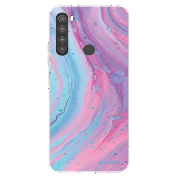 Picasee silikonska prozirna maskica za Xiaomi Redmi Note 8 - Pink liquid