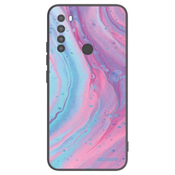 Picasee crna silikonska maskica za Xiaomi Redmi Note 8 - Pink liquid
