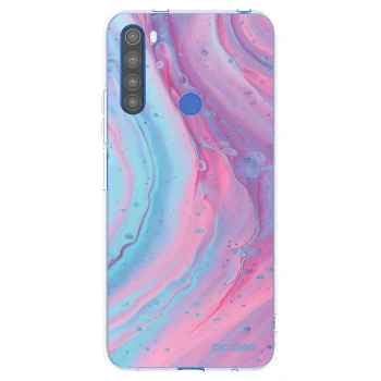 Picasee silikonska prozirna maskica za Xiaomi Redmi Note 8T - Pink liquid