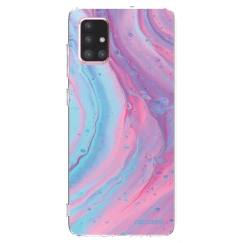 Picasee silikonska prozirna maskica za Samsung Galaxy A71 A715F - Pink liquid