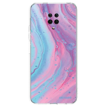 Picasee silikonska prozirna maskica za Xiaomi Redmi Note 9S - Pink liquid