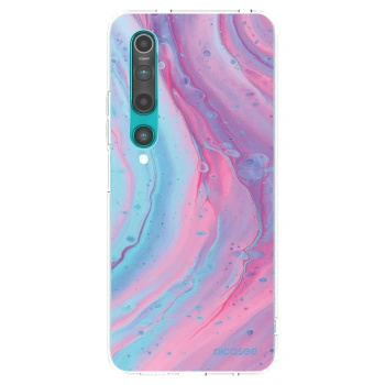 Picasee silikonska prozirna maskica za Xiaomi Mi 10 - Pink liquid