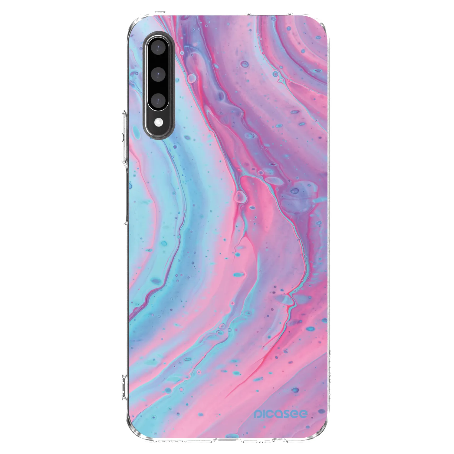 Picasee silikonska prozirna maskica za Honor 9X Pro - Pink liquid