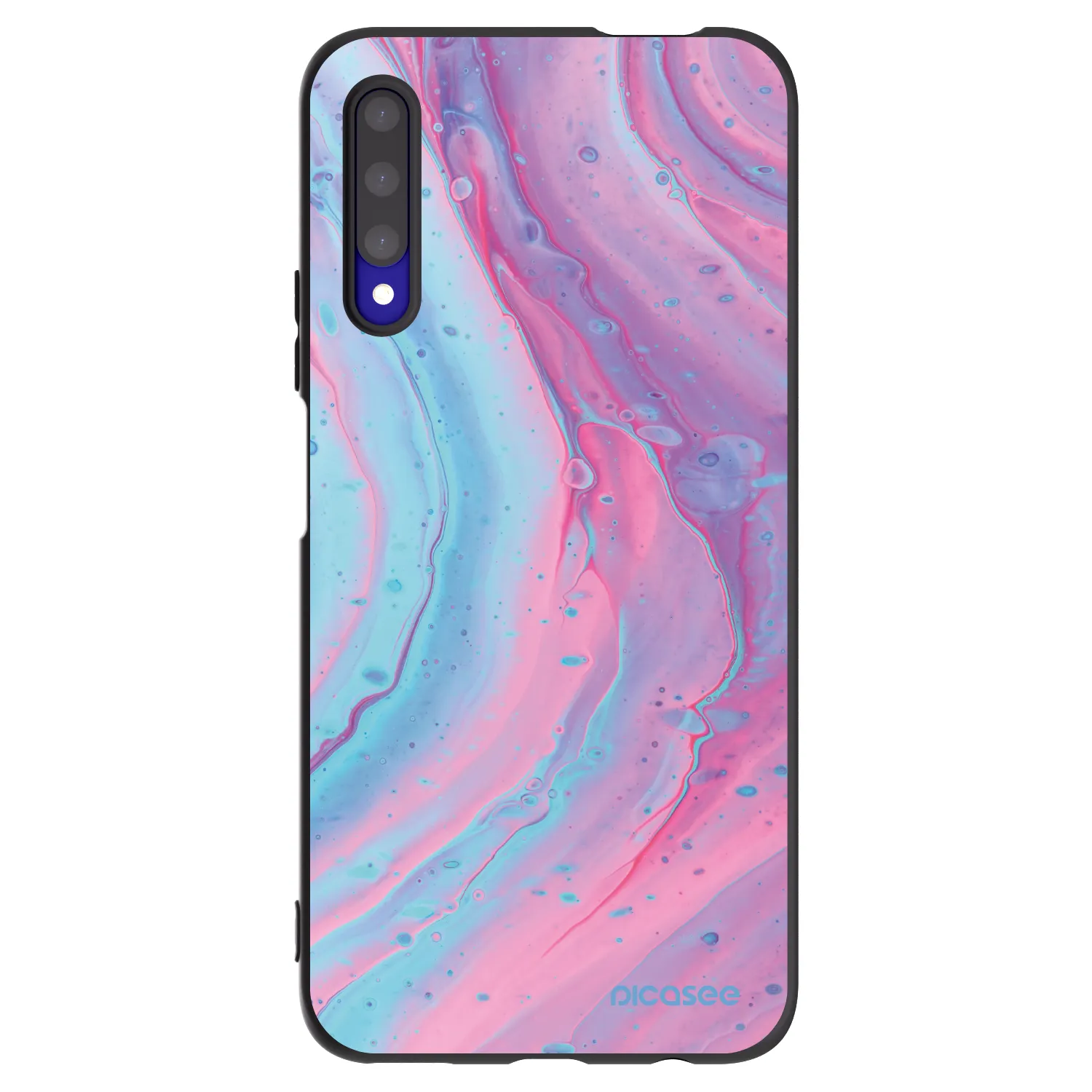 Picasee crna silikonska maskica za Honor 9X Pro - Pink liquid