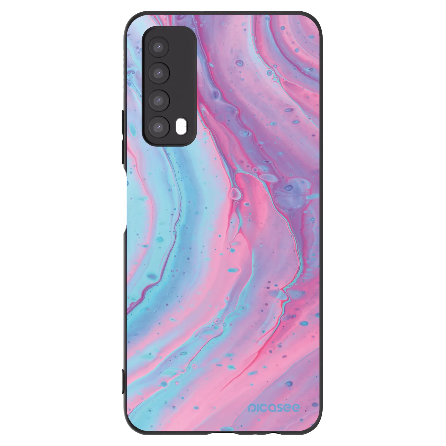 Picasee crna silikonska maskica za Huawei P Smart 2021 - Pink liquid