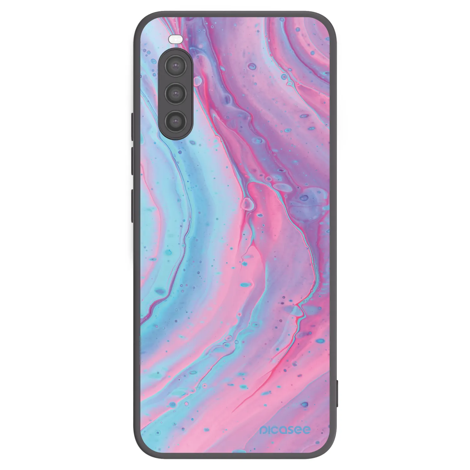 Picasee crna silikonska maskica za Sony Xperia 10 II - Pink liquid
