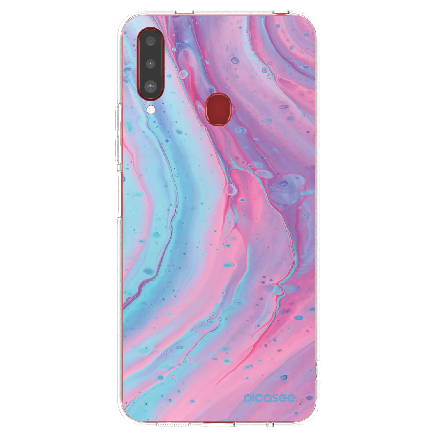 Picasee silikonska prozirna maskica za Samsung Galaxy A20s - Pink liquid