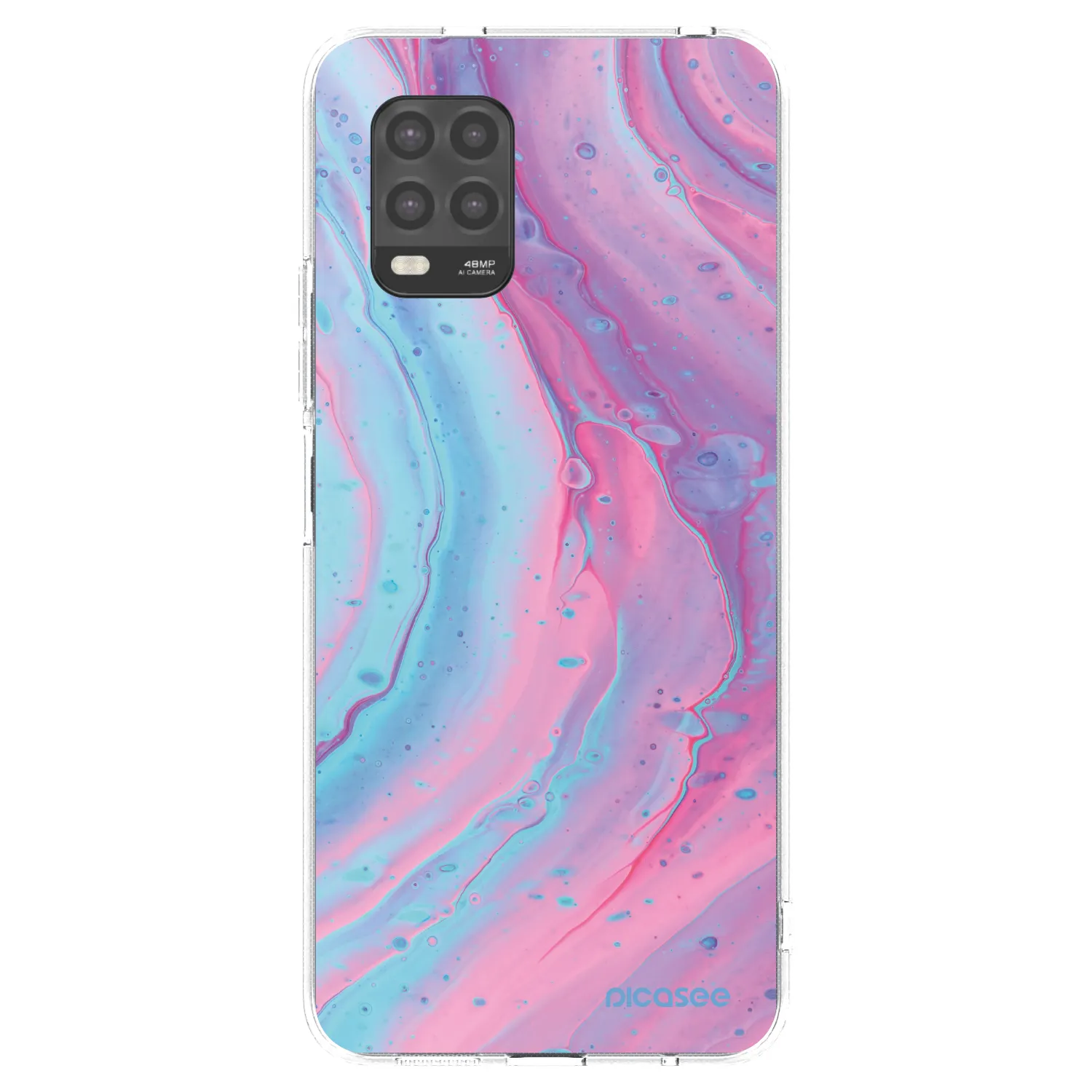 Picasee silikonska prozirna maskica za Xiaomi Mi 10 Lite - Pink liquid