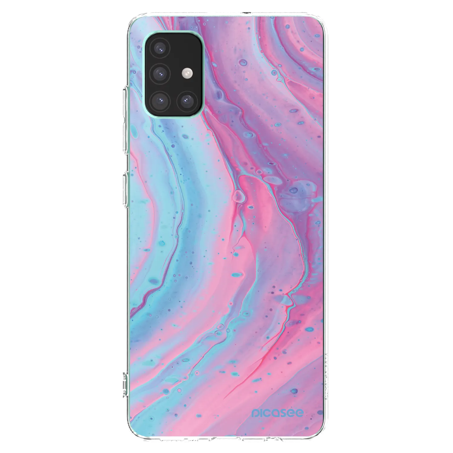 Picasee silikonska prozirna maskica za Samsung Galaxy M51 M515F - Pink liquid