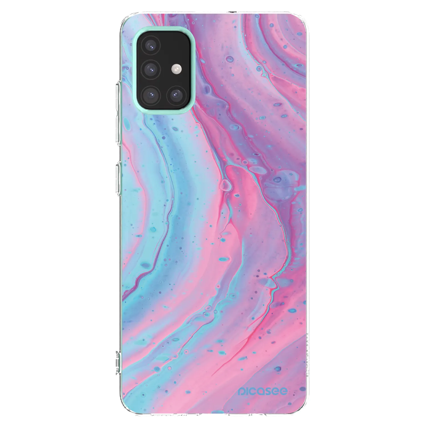 Picasee silikonska prozirna maskica za Samsung Galaxy M31s - Pink liquid