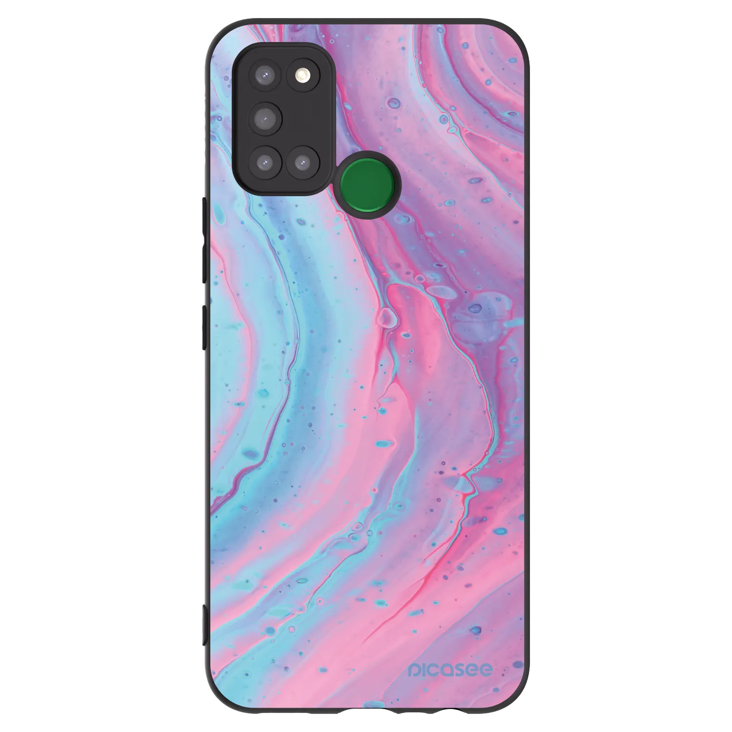 Picasee crna silikonska maskica za Realme 7i - Pink liquid