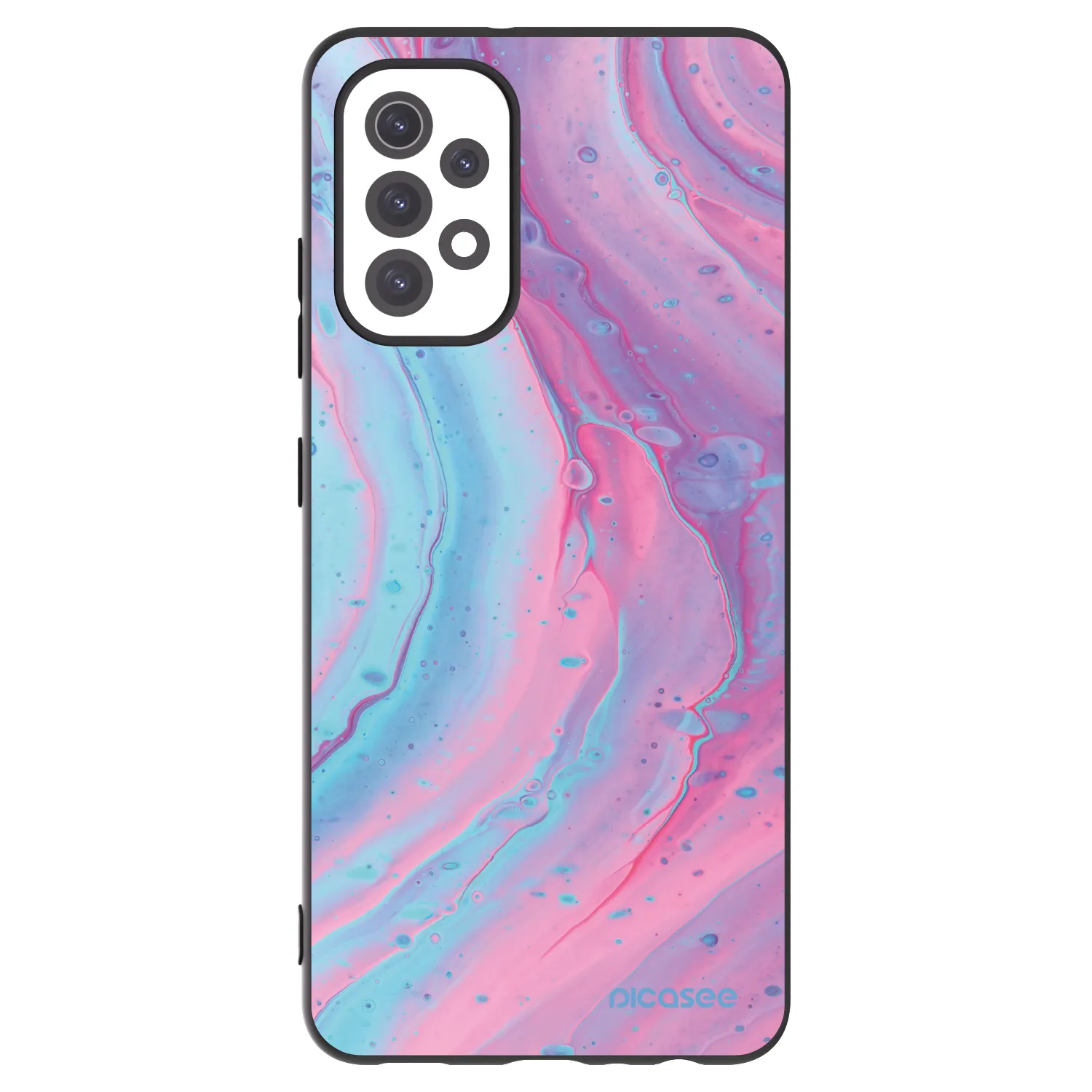 Picasee crna silikonska maskica za Samsung Galaxy A32 5G A326B - Pink liquid