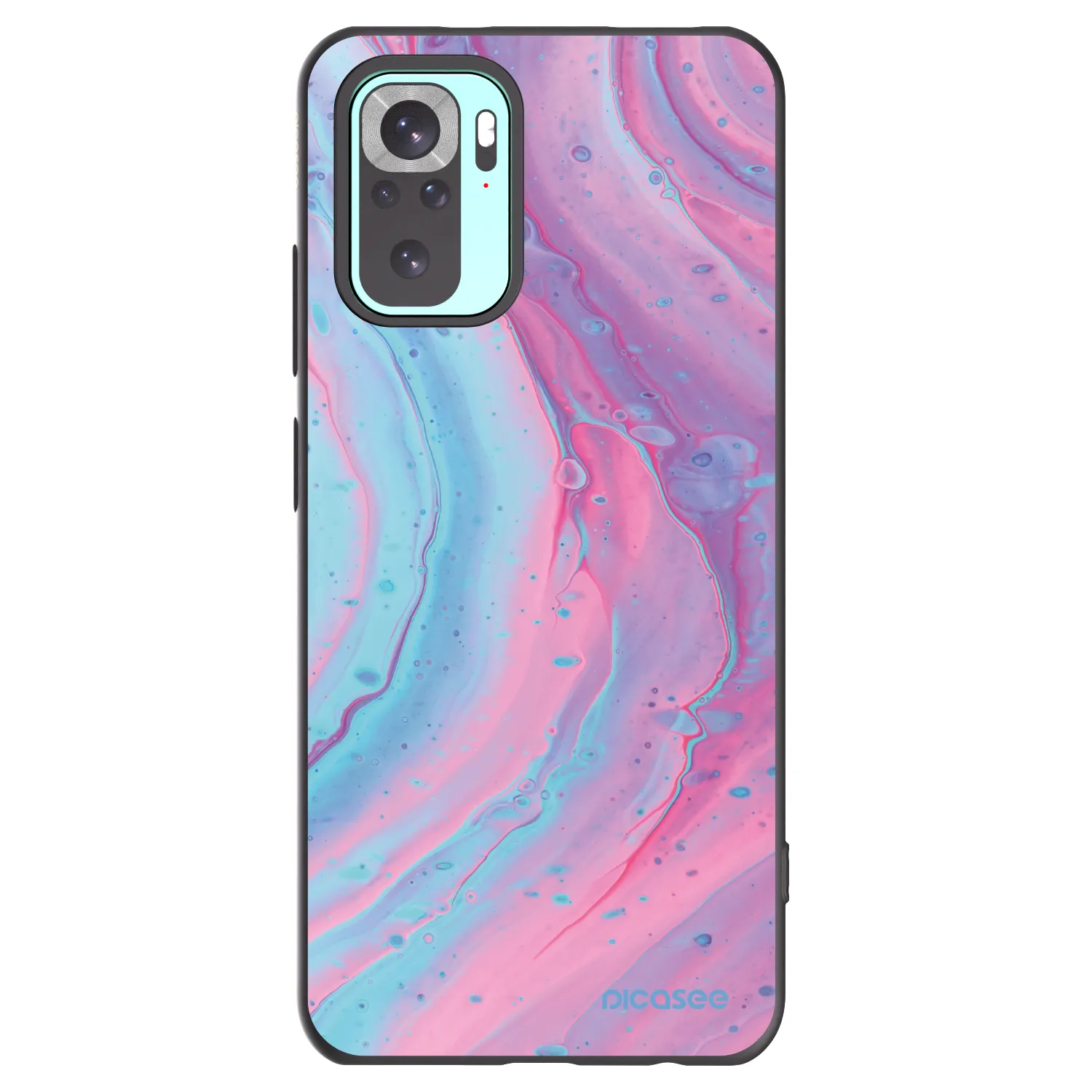 Picasee crna silikonska maskica za Xiaomi Redmi Note 10 Pro - Pink liquid