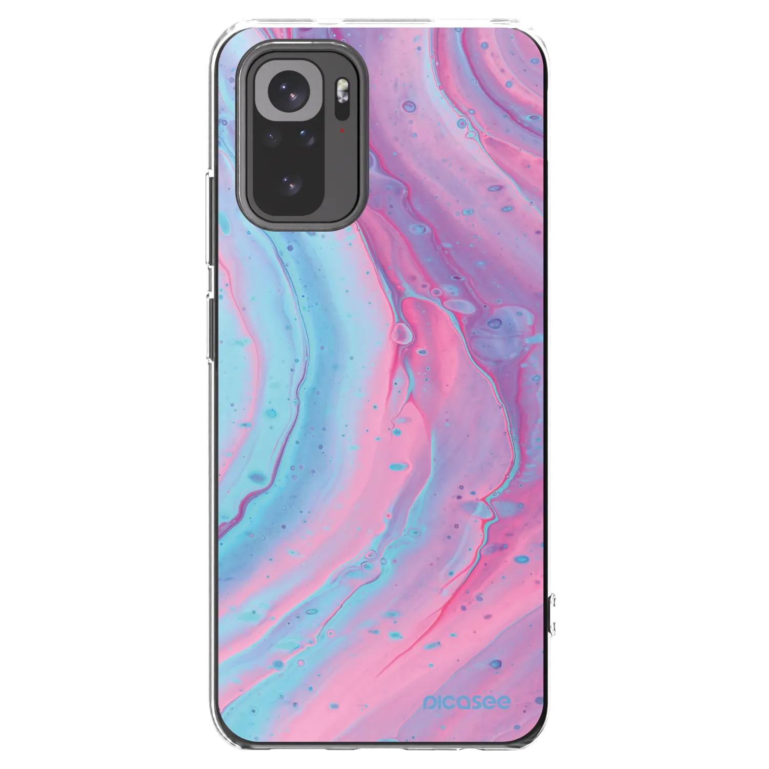 Picasee silikonska prozirna maskica za Xiaomi Redmi Note 10S - Pink liquid