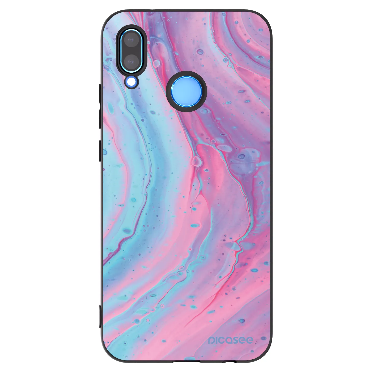 Picasee crna silikonska maskica za Huawei P20 Lite - Pink liquid