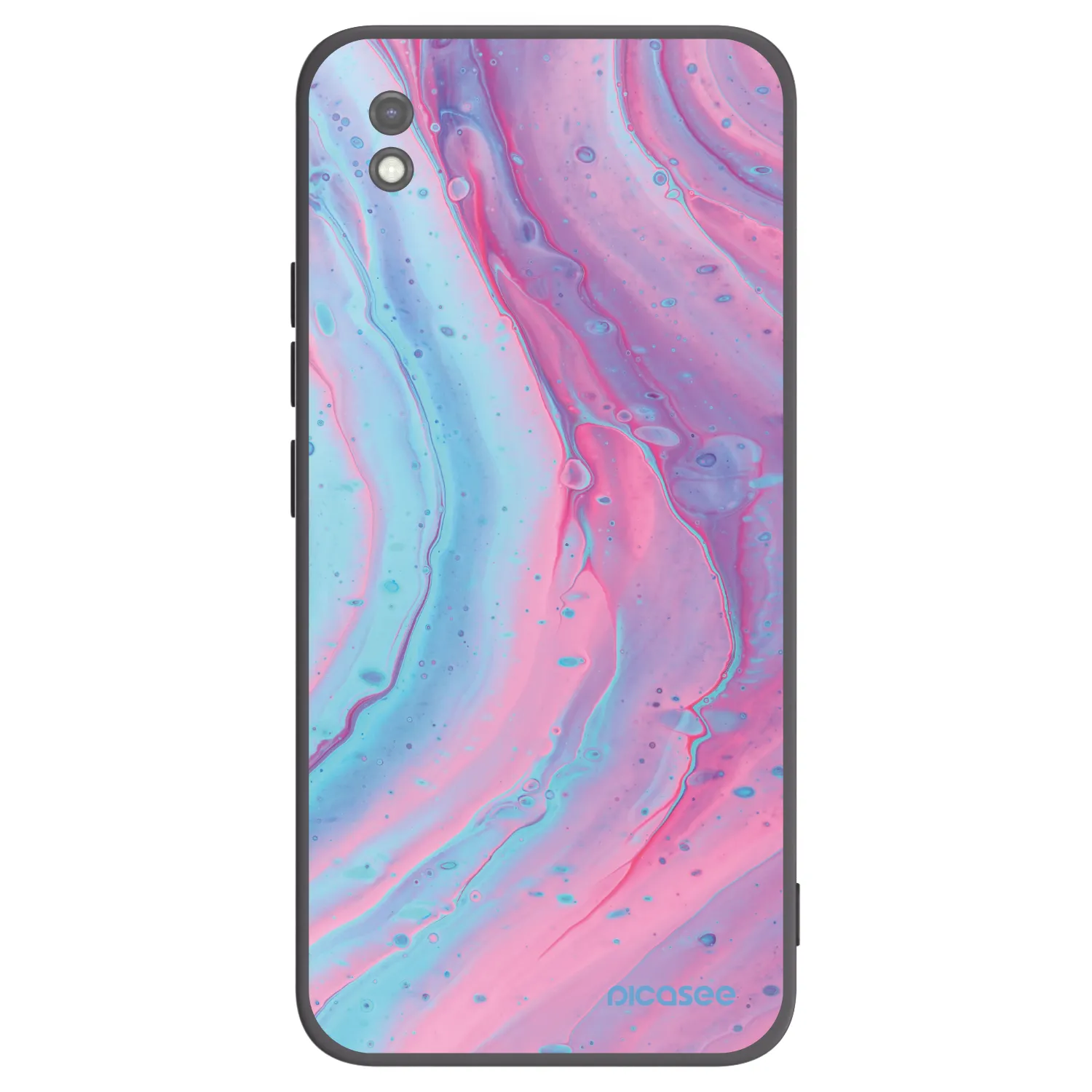 Picasee crna silikonska maskica za Xiaomi Redmi 9AT - Pink liquid