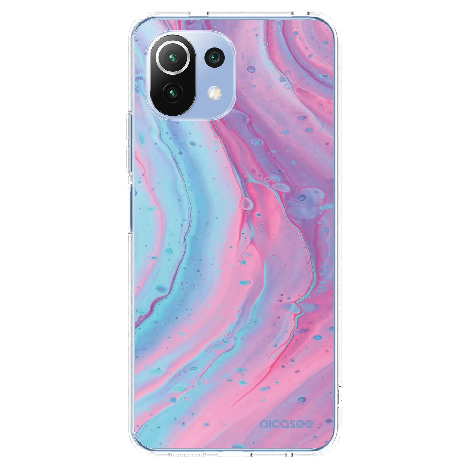 Picasee silikonska prozirna maskica za Xiaomi Mi 11 Lite - Pink liquid